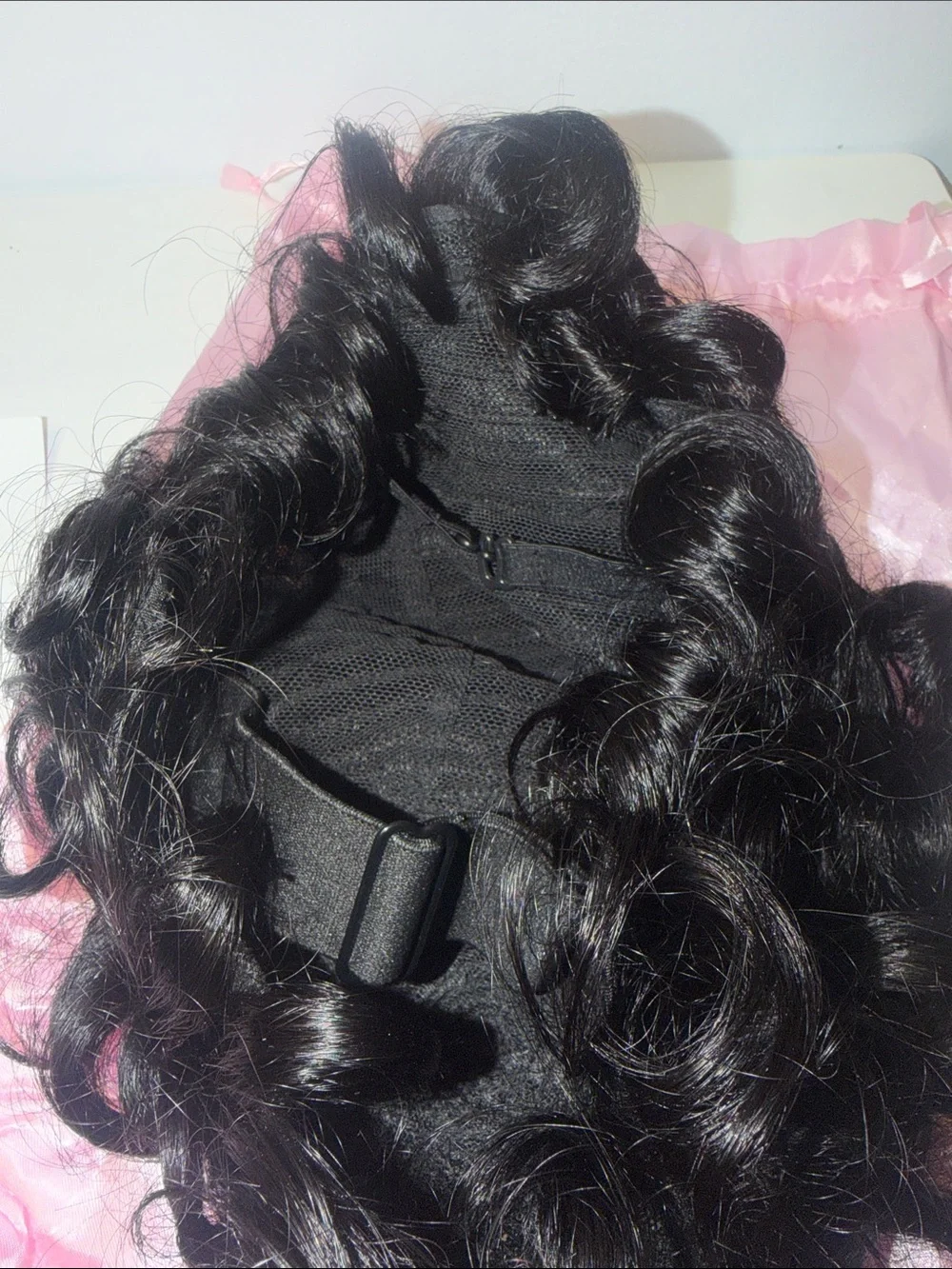 100% Human Hair Curly Hairpiece - Black